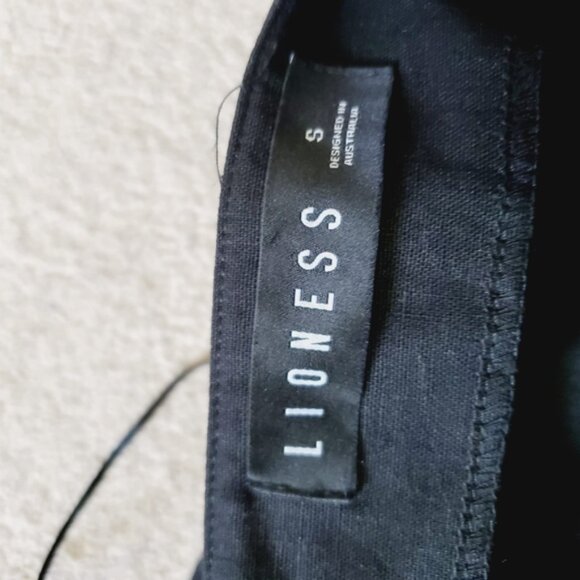 Revolve Lioness Cotton Linen Strappy Black Asymmetric Party Club Y2K Dress S - Picture 2 of 8